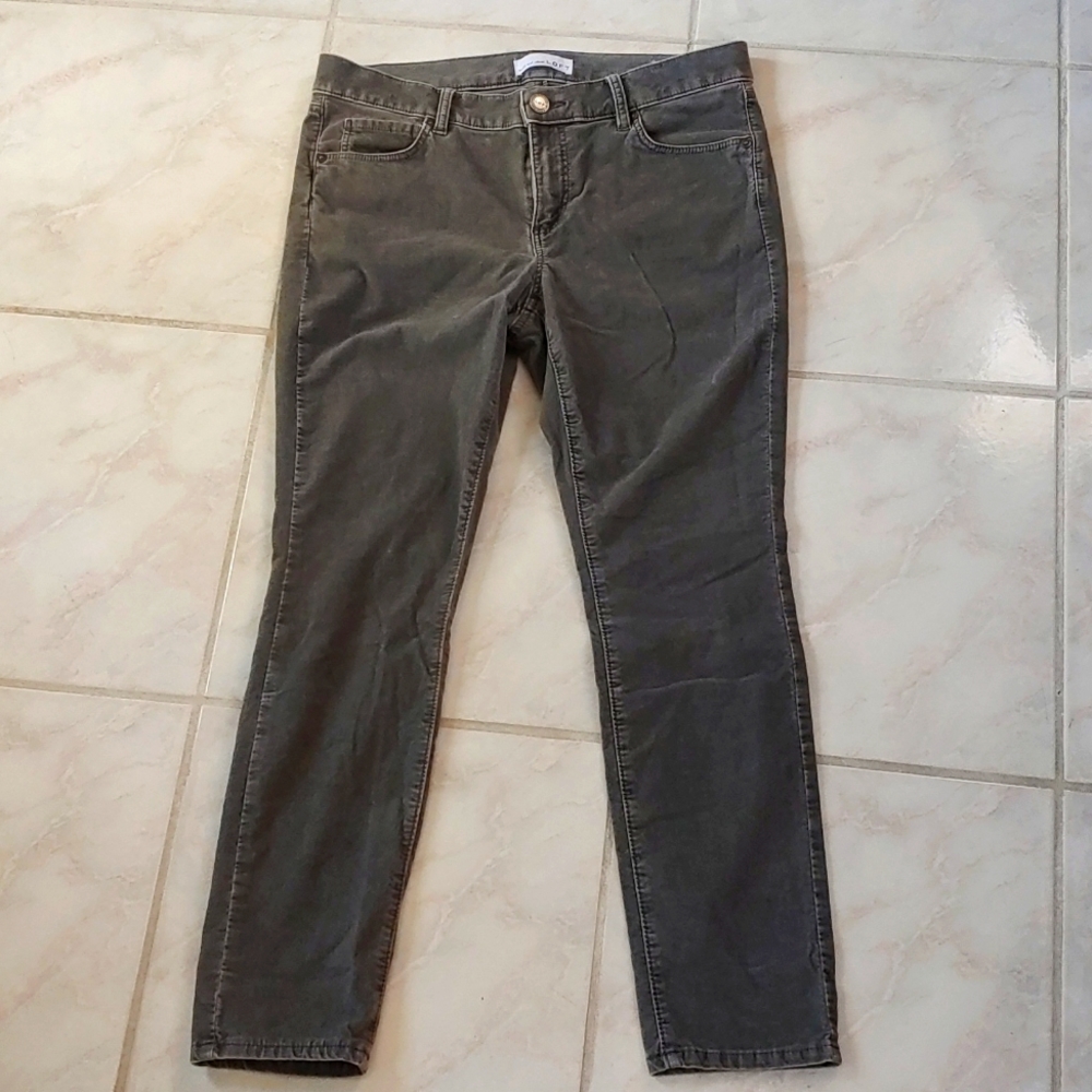 ann taylor LOFT Modern SKINNY Velvet Grey Pants SUPER SOFT! SZ 9 New NO TAGS!